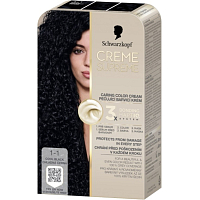 Schwarzkopf Creme Supreme barva na vlasy 1-1 chladná černá 60 ml