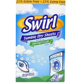 Swirl Spring Fresh vůně do sušičky s antistatickým účinkem ubrousky 45 kusů
