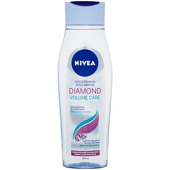Nivea Diamond Volume Care pečující šampon pro normální až jemné vlasy bez lesku 250 ml