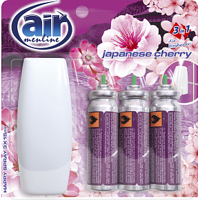 Air Menline Japanese Cherry osvěžovač vzduchu strojek a náplň 3× 15 ml