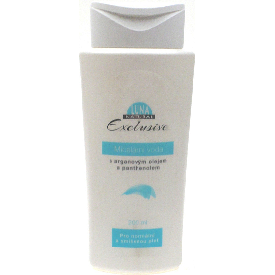 Luna Natural Exclusive Micelární voda s arganovým olejem a panthenolem pro normální a smíšenou pleť 200 ml