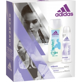 Adidas Adipure antiperspirant deodorant sprej pro ženy 150 ml + Protect sprchový gel 250 ml, pro ženy kosmetická sada