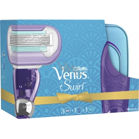 Gillette Venus Swirl holicí strojek + náhradní hlavice 3 kusy + etue, kosmetická sada pro ženy