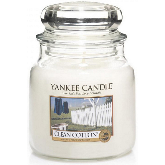 Yankee Candle Clean Cotton - Čistá bavlna vonná svíčka Classic střední sklo 411 g