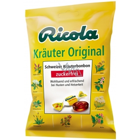 Ricola Original švýcarské bylinné bonbóny bez cukru s vitamínem C z 13 bylin 75 g