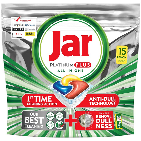 Jar Platinum Plus All in One Lemon Kapsle do myčky nádobí 15 kusů