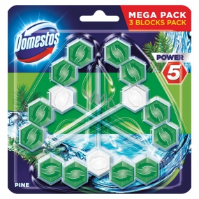 Domestos Power 5 Pine Wc tuhý blok 3 x 55 g