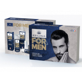 Regina for Men pleťový krém 24h 50 ml + sprchový gel 200 ml + Original jelení lůj 13 g, kosmetická kazeta 