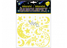 Samolepky svítící ve tmě měsíc a komety 18 x 18 cm