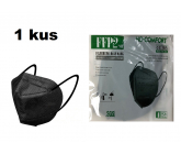 HO-Comfort Respirátor ústní ochranný 5-vrstvý FFP2 obličejová maska Černá 1 kus