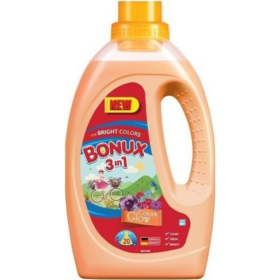 Bonux Colors Glow 3v1 tekutý prací gel na barevné prádlo 20 dávek 1,1 l