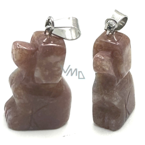 Jaspis Pes přívěsek přírodní kámen, ručně broušená figurka 1,8 x 2,5 x 8 mm, kámen pozitivní energie