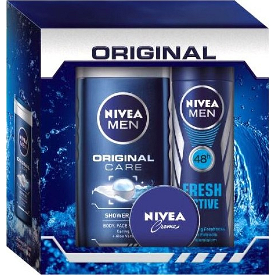 Nivea Men Care Men deodorant sprej 150 ml + sprchový gel Original Care 250 ml + krém 30 ml kosmetická sada