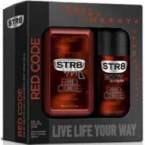 Str8 Red Code toaletní voda pro muže 50 ml + deodorant sprej 150 ml, dárková sada