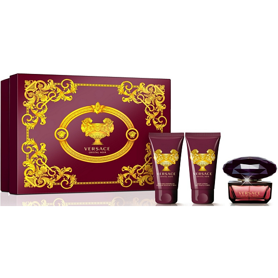 Versace Crystal Noir toaletní voda 50 ml + tělové mléko 50 ml + sprchový gel 50 ml, dárková sada