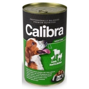 Calibra Adult Jehněčí, kuřecí a hovězí kousky masa v želé kompletní krmivo pro dospělé psy 1240 g