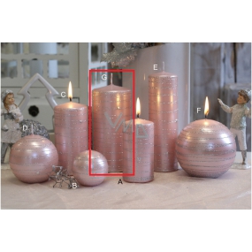 Lima Galaxy svíčka růžová válec 70 x 150 mm 1 kus