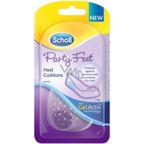 Scholl Party Feet Heel Cushions gelové polštářky pod patu, do bot s plochou podrážkou 1 pár