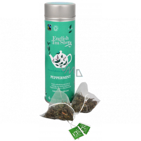 English Tea Shop Bio Čistá máta 15 kusů bioodbouratelných pyramidek čaje v recyklovatelné plechové dóze 30 g