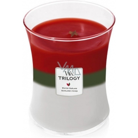 WoodWick Trilogy Winter Garland - Zimní girlanda vonná svíčka s dřevěným knotem a víčkem sklo střední 275 g