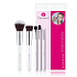 Dermacol štětec na tekutý make-up + štětec na pudr + štětec na oční stíny + štětec na oční stíny a detaily + štětec na rozmazávání, sada kosmetických štětců s přírodními štětinami