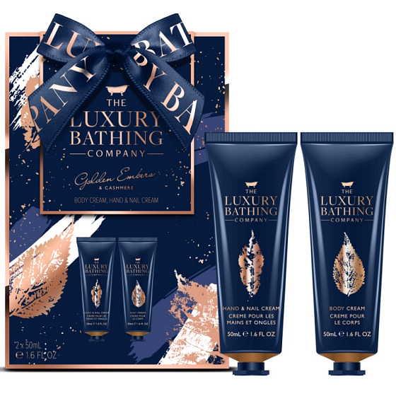 Grace Cole Golden Embers & Cashmere tělový krém 50 ml + krém na ruce 50 ml, kosmetická sada pro ženy