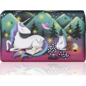 English Soap Wonderful Animals Unicorn - Úžasná zvířata Jednorožec přírodní parfémované toaletní mýdlo s bambuckým máslem pro děti 190 g