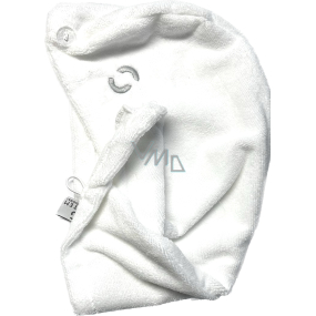 Ručníkový turban na vlasy bílý 1 kus