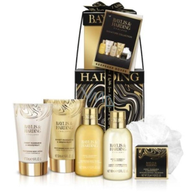 Baylis & Harding Mandarinka a Grapefruit sprchový gel 100 ml + sprchový krém 100 ml + tělové mléko 50 ml + krém na ruce 50 ml + krystalky do koupele 25 g + houbička, kosmetická sada pro ženy