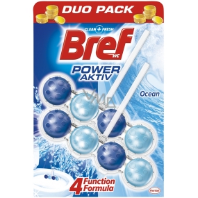 Bref Power Aktiv 4 Formula Ocean Breeze WC blok pro hygienickou čistotu a svěžest Vaší toalety, zbarvuje vodu 2 x 51 g, duopack