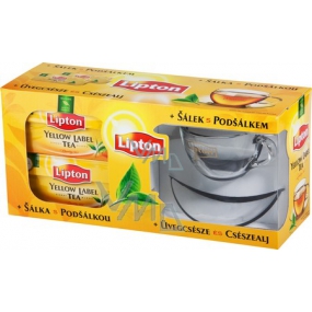 Lipton Yellow Label Tea 2 x čaj a skleněný šálek s podšálkem 50 x 2 g