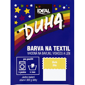 Ideal Duha žlutá, barva na textil na bavlnu, viskozu a len, na 300 g látky, 15 g