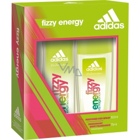 Adidas Fizzy Energy parfémovaný deodorant sklo pro ženy 75 ml + deodorant sprej 150 ml, kosmetická sada