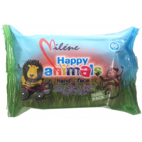 Miléne Happy Animals vlhčené ubrousky pro děti 60 kusů