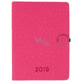 Albi Diář 2019 týdenní s kovovou sponou Červený 13,2 x 18 x 1,5 cm