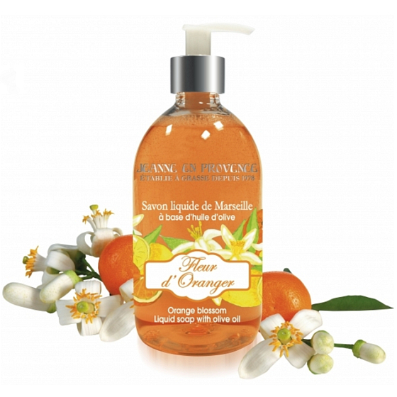 Jeanne en Provence Fleur d Oranger - Pomerančové květy tekuté mýdlo na ruce dávkovač 500 ml