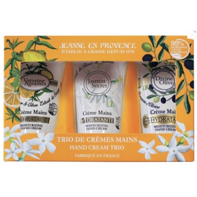 Jeanne en Provence Verveine Agrumes - Verbena a Citrusové plody krém na ruce 75 ml + Tajemný jasmín krém na ruce 75 ml + Oliva krém na ruce 75 ml, kosmetická sada