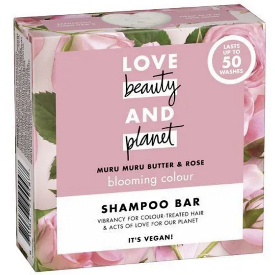 Love Beauty & Planet Murumurské máslo a Růže tuhý šampon pro barvené vlasy 90 g