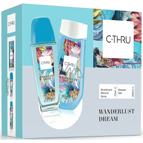 C-Thru Wanderlust parfémovaný deodorant sklo pro ženy 75 ml + sprchový gel 250 ml, dárková sada