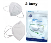 Ryk 3D Respirátor ústní ochranný 4-vrstvý KN 95 obličejová maska 2 kusy