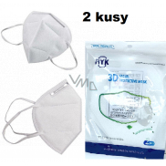Ryk 3D Respirátor ústní ochranný 4-vrstvý KN 95 obličejová maska 2 kusy