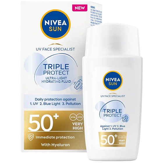 Nivea Sun Triple Protect OF50+ hydratační pleťový krém na opalování 40 ml