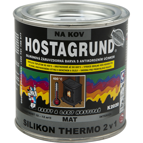 Hostagrund K2020 Silikon Thermo 2v1 barva na kov do 400 °C, černá, 350 g