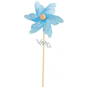 Větrník s bílým proužkem modrý 9 cm + špejle 1 kus