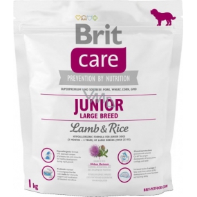 Brit Care Junior Jehněčí + rýže pro štěňata a mladé psy od 3 měsíců do 2,5 let velkých plemen nad 25 kg 1 kg