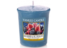 Yankee Candle Mulberry & Fig Delight - Lahodné moruše a fíky vonná svíčka votivní 49 g