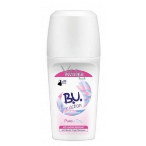 B.U. In Action Pure + Dry Invisible 48h kuličkový antiperspirant deodorant roll-on pro ženy 50 ml