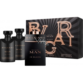 Bvlgari Man In Black parfémovaná voda 60 ml + balzám po holení 40 ml + šampon a sprchový gel 40 ml, dárková sada