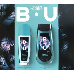 B.U. Hidden Paradise parfémovaný deodorant sprej pro ženy 75 ml + sprchový gel 250 ml, kosmetická sada