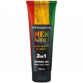 Dermacol Men Agent 3v1 Don't Worry Be Happy sprchový gel na tělo, obličej a vlasy 250 ml